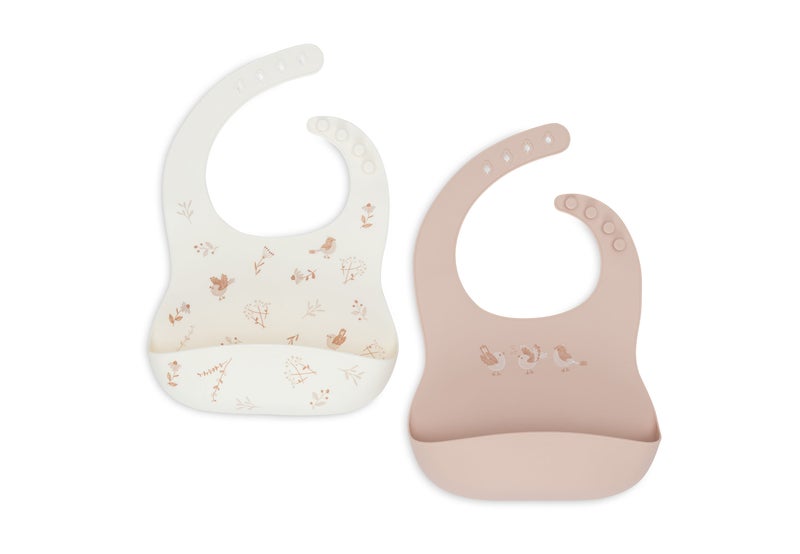 Jollein Bib Silicon Lovely Birds 2-pack - Image 1